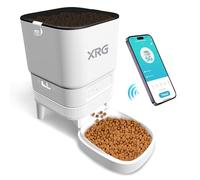 Automatic Cat Feeder 5G WiFi,Automatic Dog Feeder Double Anti-Blocking,Cat Food Dispenser Dry Food 10 Meals A Day,Dog Food Dispenser Dual Power with 10s Voice Recorder,Easy to Install and Clean,White