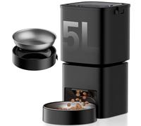 Automatic Cat Feeder, 5L/21 Cup Timed Automatic Pet Feeder, Dual Power Auto Dog Feeders, Pet Dry Food Dispenser for Cats & Small Dogs, 1-10 Meal Programmable 1-15 Portion Control Cat Feeder(Not WiFi)