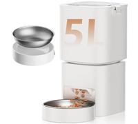 Automatic Cat Feeder, 5L Automatic Dog Feeder, App Control Pet Food Dispenser for Cats and Dogs, Timed Food Dispenser with Quadruple Fresh-Lock System, Pet Feeder Dual Power Supply
