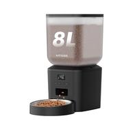 Automatic Cat Feeder, 8L Cat Feeder Automatic with Timer, Keep Food Fresh, Up to 50 Portions 6 Meals Per Day, Food Dispenser with Stainless Steel Cat Food Bowl, 10s Voice Recorder, Dual Power Supply