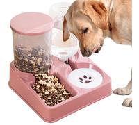 Automatic Cat Feeder and Water Dispenser, 2-in-1 Pet Food and Water Feeding Bowl, Detachable Auto Water Dispenser for Cats and Dogs, Ideal for Kittens and Puppies, Automatic Pet Food Feeder for Dry Fo