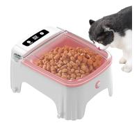 Automatic Cat Feeder, Auto Pet Dispenser with Sensor, Timed Food Dispenser, 23x17x11.5cm, Electric Dry Feeding Bowl (Pink/Gray), for Small Dogs & Cats, Convenient Feeding Solution