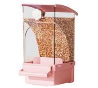 automatic cat feeder， Automatic Bird Feeder for Cage, Pet Supplies for Cockatiels, Parrots, Cockatoos, Canaries, Parakeets, Conures, Parrot(Pink)