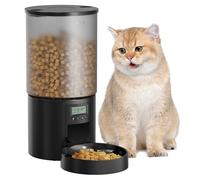 Automatic Cat Feeder Cat Food Automatic with Feeding Program Timer - 6L Feeding Bowl with Automatic Feeder - Dry Food Dispenser Automatic for Cats and Dogs Black - 10s Call for Eating