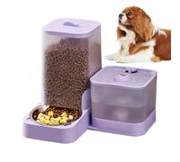 Automatic Cat Feeder - Cat Food Dispenser | Food Dispenser With Water Drinker | Feeding Supplies Storage Container Drinker Large Capacity With Stainless Steel Bowl For Kitten Puppy Large Breed Purple