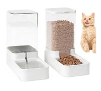 Automatic Cat Feeder, Cat Food Dispenser, Water Dispenser Set, Dog Water Dispenser,Large Capacity Gravity Pet Food Bowl & Waterer for Cats and Small Medium Dogs