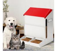 Automatic Cat Feeder for 2 Cats, 12L Automatic Cat Food Dispenser, Dual Pet Gravity Double Dog Bowls Feeder, Dry Food Auto Pet Dispenser, Multiple Pets Galvanized Large Capacity