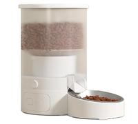 Automatic Cat Feeder for 2 Cats, 3L Cat Food Dispenser Auto Feeder with 2 Stainless Bowls, App Remote Smart Control, 360° Sealed Freshness Lock for Cats Dogs White Single Bowl Wi-Fi Smart model