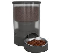 Automatic Cat Feeder for 2 Cats, 3L Cat Food Dispenser Auto Feeder with 2 Stainless Bowls, App Remote Smart Control, 360° Sealed Freshness Lock for Cats Dogs Black Single Bowl Button-operated model