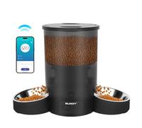 Automatic Cat Feeder for 2 Cats, SURDY 2.4G/5G WiFi Smart Pet Feeder with APP Control for Remote Feeding, 3L Timed Pet Feeder Programmable 1-10 Meals, Dual Power Supply, Desiccant Bag, 10s Meal Call