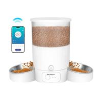 Automatic Cat Feeder for 2 Cats, SURDY 2.4G/5G WiFi Smart Pet Feeder with APP Control for Remote Feeding, 3L Timed Pet Feeder Programmable 1-10 Meals, Dual Power Supply, Desiccant Bag, 10s Meal Call