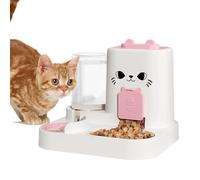 Automatic Cat Feeder - Pink PP Gravvity Bowl System, Dry Food Water Dispensing Structure, Large Capacity Indoor | Apartment Pet Routines, Weekend Travel Schedules, Daily Portion Control