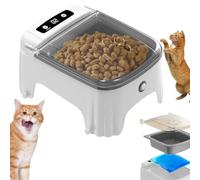Automatic Cat Feeder Wet Food Electric Dry Feeding Pet Bowl, Timer Feeding | Dual Feeding Compatibility & 12H Ice Pack Fresh-Keeping,Precision 0-99H Timed Feeding & Smart Thermal Induction Lid,Dustproof