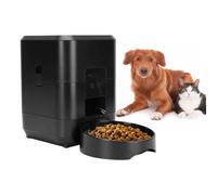 Automatic Cat Feeder, WiFi Dog Dry Food Dispenser with Timed Feeding, Portion Control, Pet Auto Feeder for Cats Small Dogs Pets (Black)