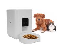 Automatic Cat Feeder, WiFi Dog Dry Food Dispenser with Timed Feeding, Portion Control, Pet Auto Feeder for Cats Small Dogs Pets (White)