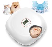 Automatic Cat Feeder Wireless, Sharper Image Auto Cat Food Dispenser for Wet Food with 2 Ice Packs, Rechargeable Auto Feeder for Cats with Programmable Timer Low Battery Indicator, White
