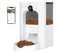 Automatic Cat Feeder with 1080P HD Camera, 4L Cat Feeder Automatic with Timer, Night Vision, Two-Way Audio Interacting, Smart Food Dispenser with Dual Power Supply, Auto Pet Feeder for Cats & Dogs