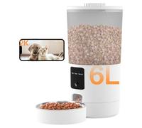 Automatic Cat Feeder with 2K Camera: 5G WiFi Automatic Dog Feeder with Night Vision,Cat Food Dispenser with 6L Large Food Storage Container,for Multiple Pet,Detachable for Easy Clean