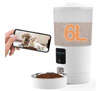 Automatic Cat Feeder with 2K Camera: 5G WiFi Automatic Dog Feeder with Night Vision,Cat Food Dispenser with 6L Large Food Storage Container,for Multiple Pet,Detachable for Easy Clean