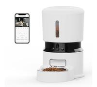 Automatic Cat Feeder with Camera, 1080P HD Video, Night Vision, 4L Capacity, APP Control, USB + Battery Dual Power Supply, WiFi Enabled Cat Food Dispenser for Cats and Dogs