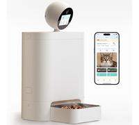 Automatic Cat Feeder with Camera 360°, 2K HD Pet Feeder with Night Vision & 2-Way Audio, Smart APP Control, AI Smart Cat Feeder, Up to 16 Meals/Day, 5.5L Timed Food Dispenser for Cats & Dogs