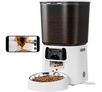 Automatic Cat Feeder with Camera, 4L WiFi Smart Pet Feeder with APP Control, 1080P HD Video, Night Vision,Voice Call, Motion Detection, Dual Power Supply, Stainless Steel Bowl,Supports 5GHz/2.4GHz