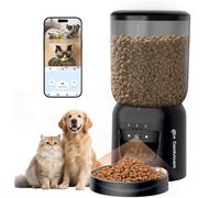 Automatic Cat Feeder with Camera, HD 3K Video with Night Vision, 5G/2.4G WiFi with 2-Way Audio, Auto Feeding Schedule, Detachable Washable Parts, Black
