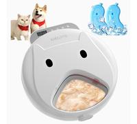 Automatic cat Feeder with Four compartments for Feeding, pet Food Dispenser with Two complimentary ice Crystal Boxes, Timer Feeder can be Set for 4 Meals Feeding