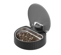 Automatic Cat Feeder with Weighing | Smart Cat Bowl with Motion-Sensing Lid - Food Intake Measurement & Daily Limit, Wide Shallow Stainless-Steel Dish, Dustproof + Ice Pack, Rechargeable