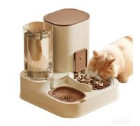 Automatic Cat Food 2 in 1, Travel Feeder and Water Dispenser for Dogs, Cats, Pets, Removable, Easy to Clean, The Size of the Flap is Adjustable, Ceramic Bowl