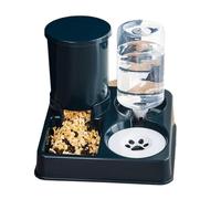 Automatic Cat Food and Water Dispenser Set | 2 in 1 Drinking Bottle, Portable Pet Food and Water Dispenser, Automatic Detachable Cat Food Dispenser,