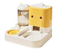 Automatic Cat Food and Water Dispenser Set - Includes Silicone Mat, Cleaning Brush & Measuring Spoon - Large 4 L Feeder & Waterer, Mess-, Durable & Easy to Clean Gkp525 (Yellow, 26x25.5x28cm)