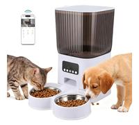 Automatic Cat Food Dispenser, 5L Automatic Cat Feeder with Remote App Control, Video and Voice Interaction System, Dual Power Supply for Cats Small Dogs Button-operated model