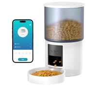 Automatic Cat Food Dispenser for Dogs WiFi: Doser for Pets with 10S Registration - Automatic Feeder for Food Dispenser for Cat Treats and Timer White 4L