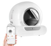 Automatic Cat Litter Box APP Control, Self Cleaning Litter Box for Cats Under 9KG, 24.5cm Width Entrance with Anti Pinch, Extra Large Cat Toilet with Double Deodorization & All Day Data Monitoring Wh