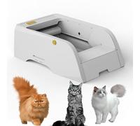 Automatic Cat Litter Box Open Design No Scoop, APP Smart Control Anti-Pinch Silent Deodorizing Toilet for Odor-Free Home