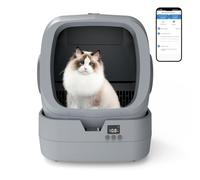 Automatic Cat Litter Box Self Cleaning - APP Control - Weight Monitoring - Ultra-Quiet, Medium Cats and Kittens Litter Box, Safe Anti-Pinch【Assembly Required】- Grey