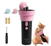Automatic Cat Teaser for Lazy Owners,Electric Cat Wand Toy with Telescopic Rope,Fuzzy Ball Launchers,Electric Cat Teaser Toy Launcher with Retractable Plush Ball for Indoor Cats,Bored Kitten (Black)