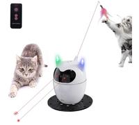 Automatic Cat Toy, 2in1 Rechargeable Interactive Cat Toy - Rotating Feather & Dual Light, Remote Control, Cat Toy for Indoor Cats Kittens
