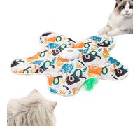 Automatic Cat Toy Mat - Interactive Pet Play Mat for Cats | Soft Fabric with Moving Teasers, Battery Operated Motor for Self Play, Stimulates Exercise and Hunting Instincts for Indoor Cats