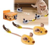 Automatic Cat Toy Mouse,Interactive Cat Toy Mouse Moving Cat Toys for Indoor Cats, Cat Toys Mice Electronic Moving Toy, Squeaky Cat Toys for Cat Self Play Exercise (2PCS Yellow remote control)