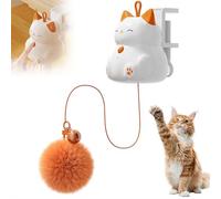 Automatic Cat Toy with Feather, 2025 New Self-Playing Cat Teaser Ball with Suction Cup & 360° Lifting Stick, Rechargeable Interactive Toys for Indoor Cats to Solve Boredom & Stress Relief