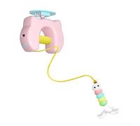Automatic Cat Toy with Random Motion USB Rechargeable Interactive Teaser Wand for Indoor Kittens - ABS Plastic Feather Attachment 180cm Cord Lake Blue(B)