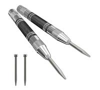 Automatic Center Punch 1pc Automatic Centre Punch General Metal Drill Adjustable Spring Loaded Automatic Punch Hand Tools(Center Punch BK 2PC)