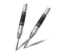Automatic Center Punch 2-Pack - Heavy-Duty Steel Centre Punch with Non-Slip Handle - Precision Drilling Guide for Woodworking, Metalworking & DIY (Centre Punches)