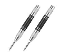 Automatic Center Punch 2pcs Automatic Center Punch General Automatic Center Punch Metal Drill Tool Center Hole Punch Super Strong Alloy(Black)