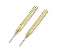 Automatic Center Punch 2pcs Automatic Center Punch General Automatic Center Punch Metal Drill Tool Center Hole Punch Super Strong Alloy(Gold)