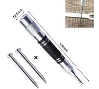 Automatic Center Punch Set, 3pcs Spring Loaded Hand Punch Tool for Metal and Wood, Adjustable Strike Marking Tool Steel for Drilling Preparation, Carbon Steel Construction