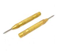 Automatic Centre Punch - 5 inch Brass Spring Loaded Center Hole Punch with Adjustable Tension, Hand Tool for Metal or Wood - Pack of 2