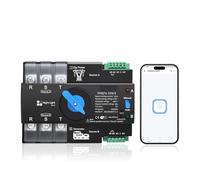 Automatic Changeover Toggle Switch 110V 120V Three Phase WIFI smart ATS Dual Power Automatic Transfer Selector Switch Uninterrupted 3P 125A Din Rail(63A)